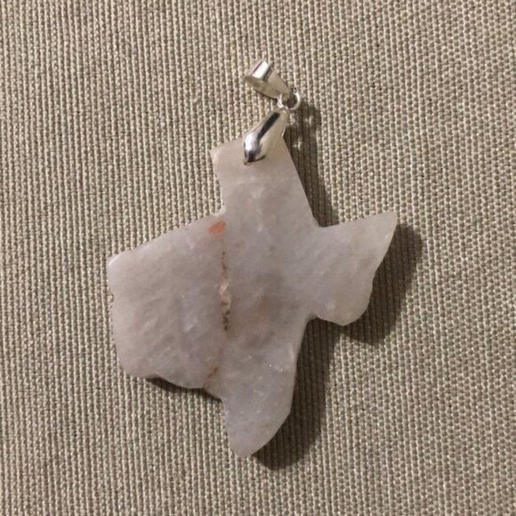 Handcrafted Texas Shaped Chalcedony Pendant - Picture 2 of 4